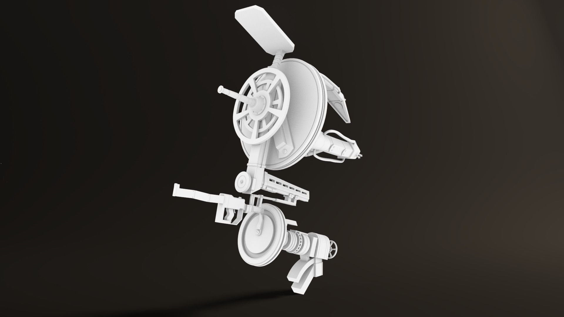 Rigged SCIFI Robot Laser Engraver Mechanical Arm 3D model_4