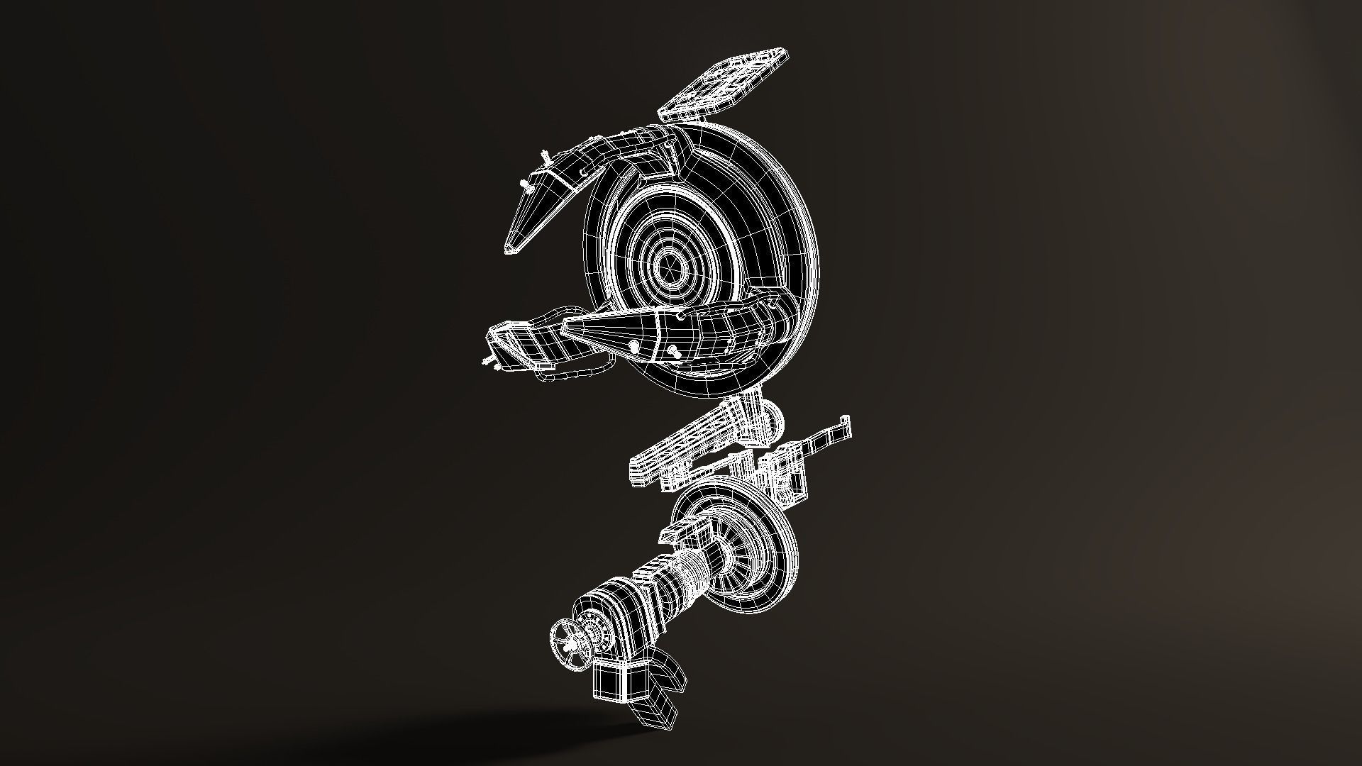 Rigged SCIFI Robot Laser Engraver Mechanical Arm 3D model_5