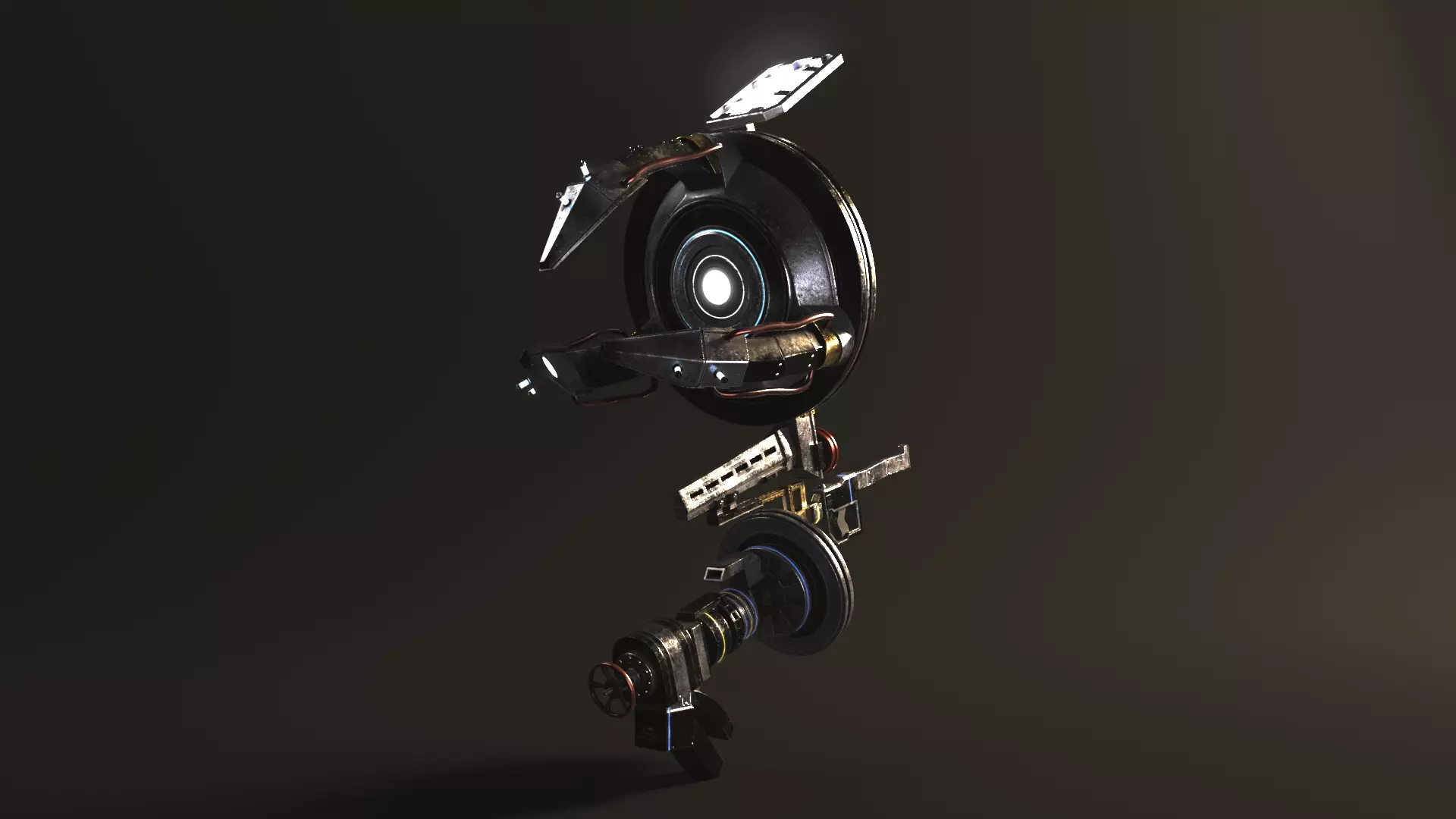 Rigged SCIFI Robot Laser Engraver Mechanical Arm 3D model_0