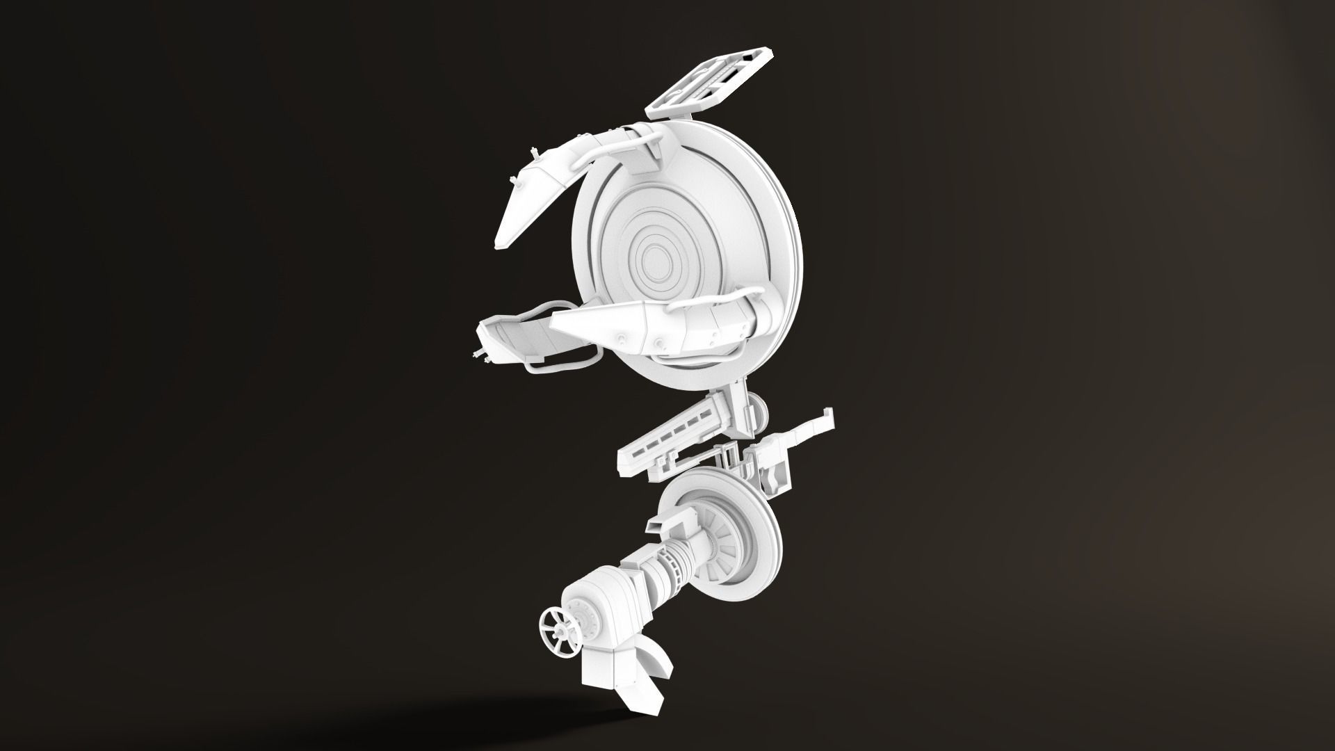 Rigged SCIFI Robot Laser Engraver Mechanical Arm 3D model_3