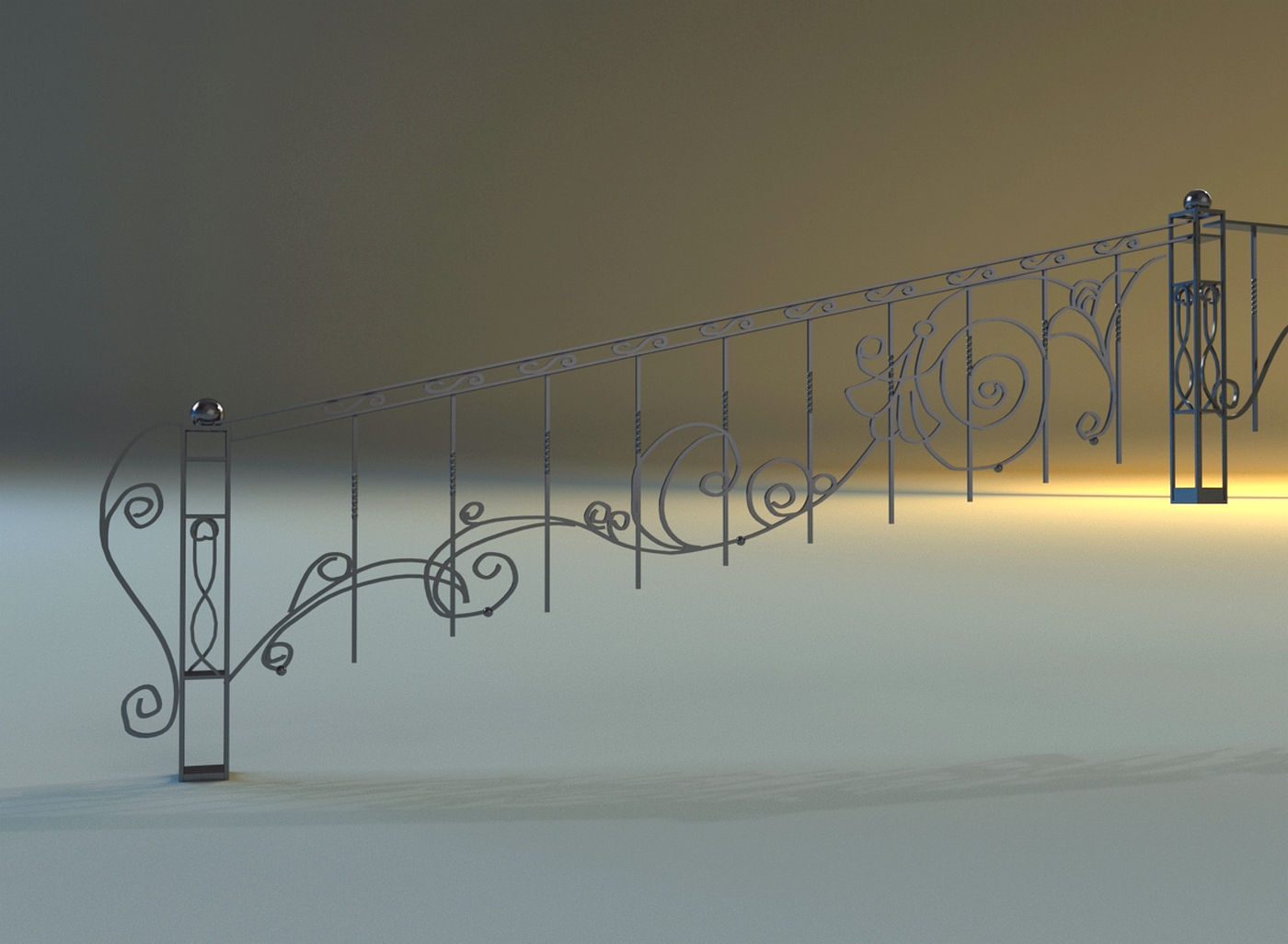 Forged railing 3D model | CGTrader