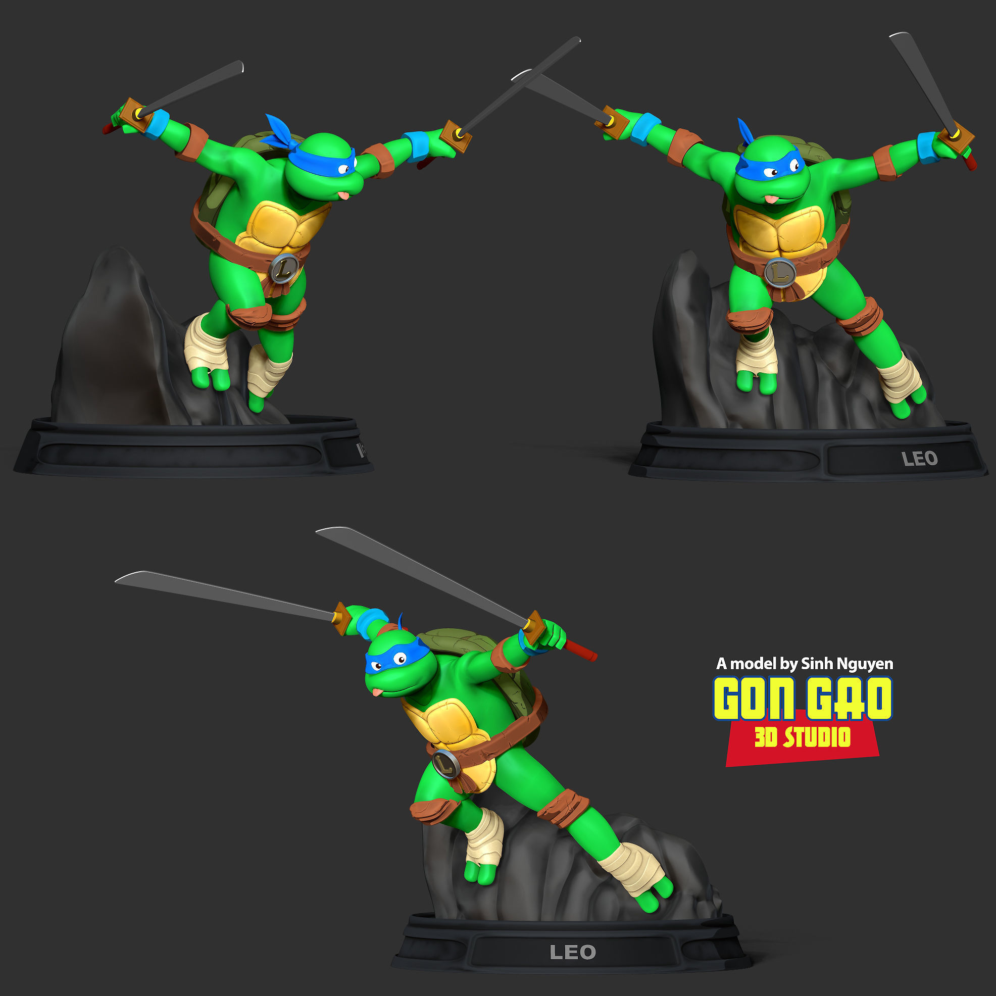 Teenage Mutant Ninja Turtles Leo Fan art 3D print model_1