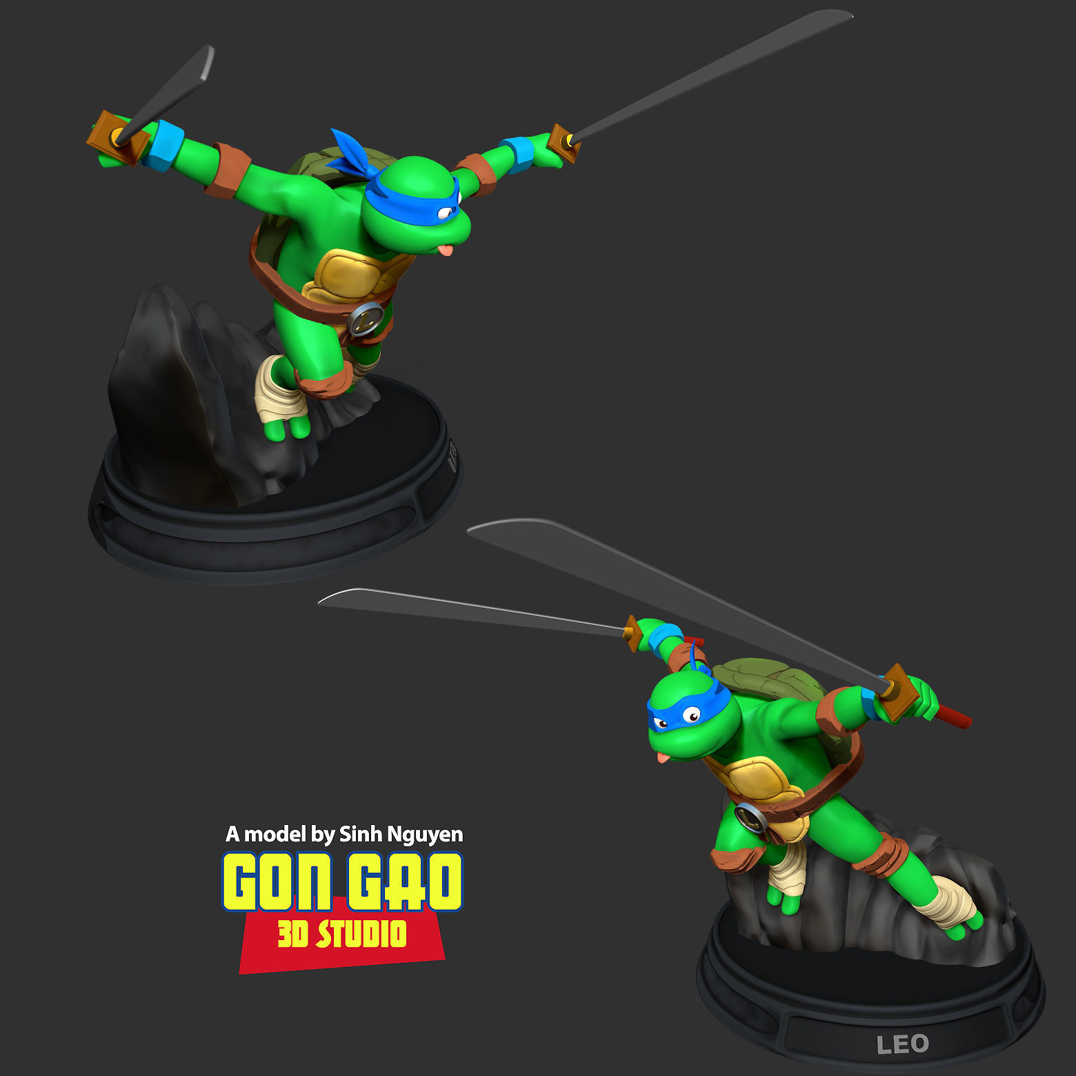 Teenage Mutant Ninja Turtles Leo Fan art 3D print model_5