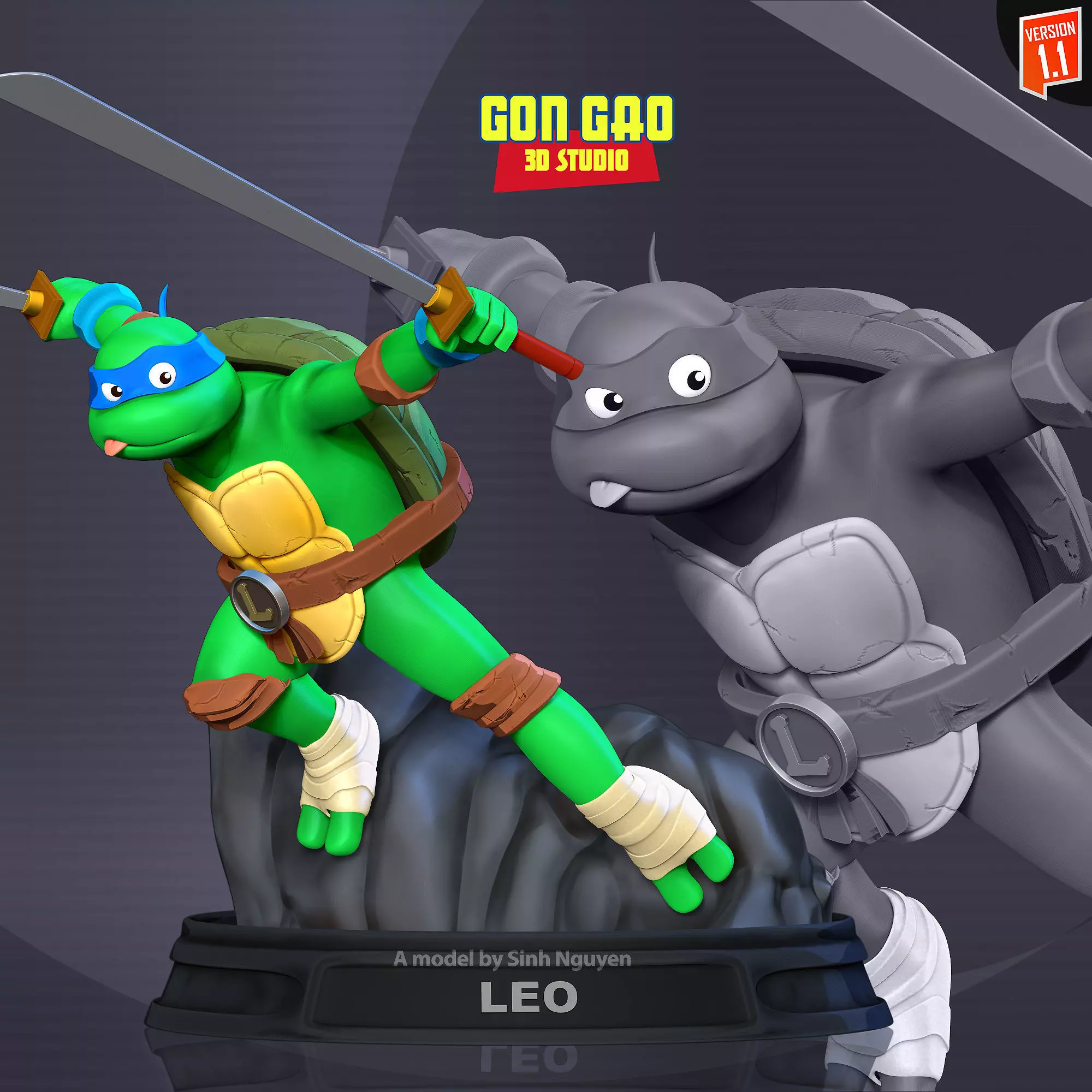 Teenage Mutant Ninja Turtles Leo Fan art 3D print model_0
