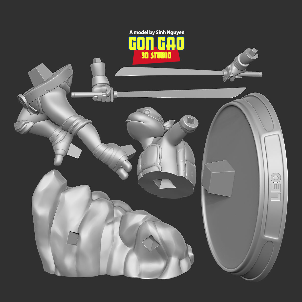 Teenage Mutant Ninja Turtles Leo Fan art 3D print model_2