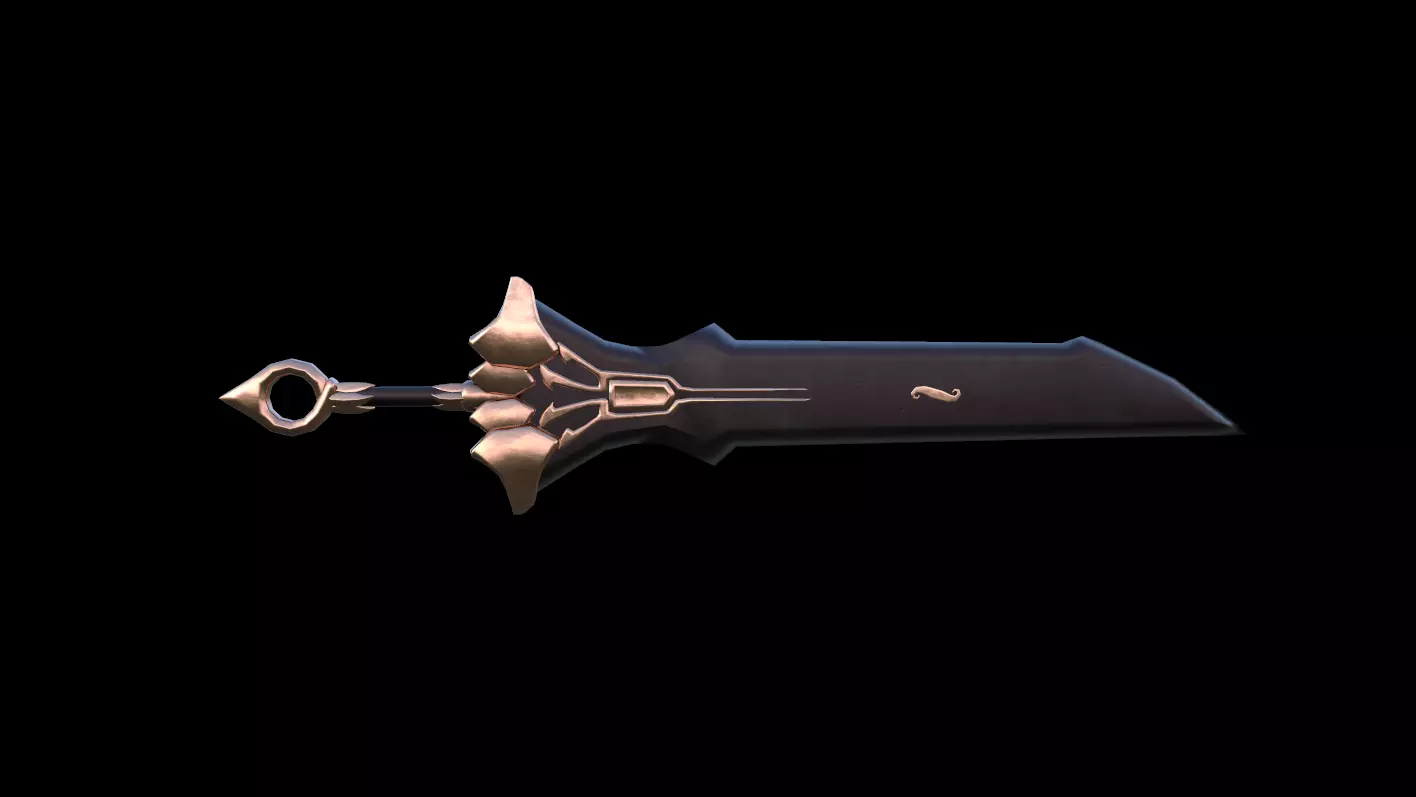 Great Sword - Unique material Low-poly 3D model_0