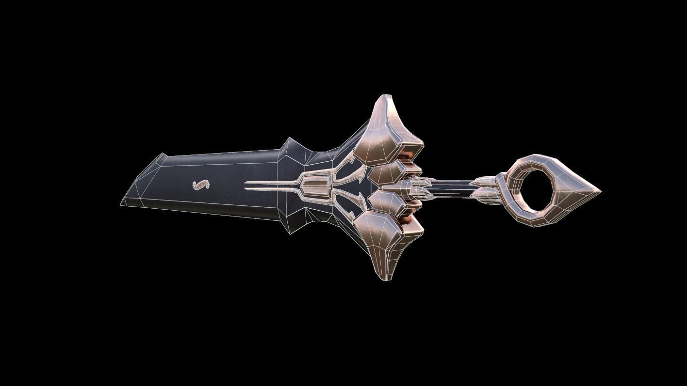 Great Sword - Unique material Low-poly 3D model_10