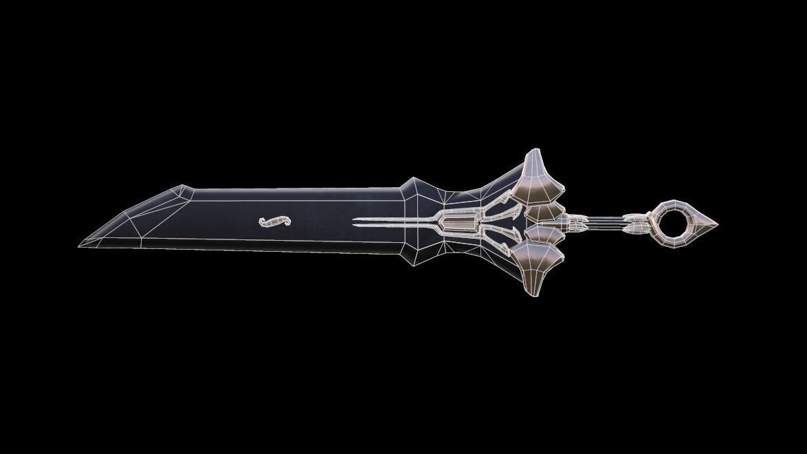 Great Sword - Unique material Low-poly 3D model_3
