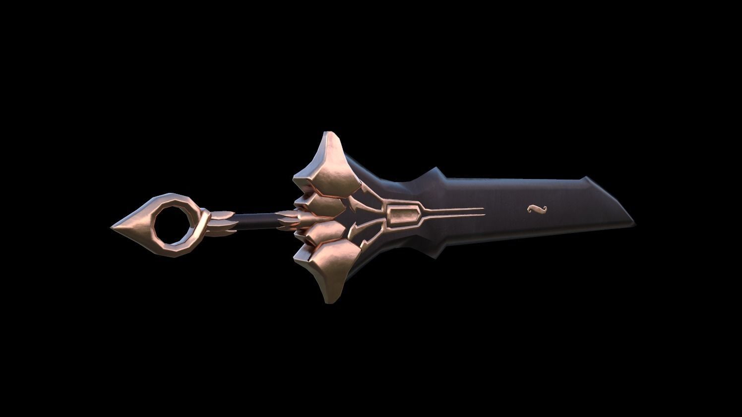 Great Sword - Unique material Low-poly 3D model_2
