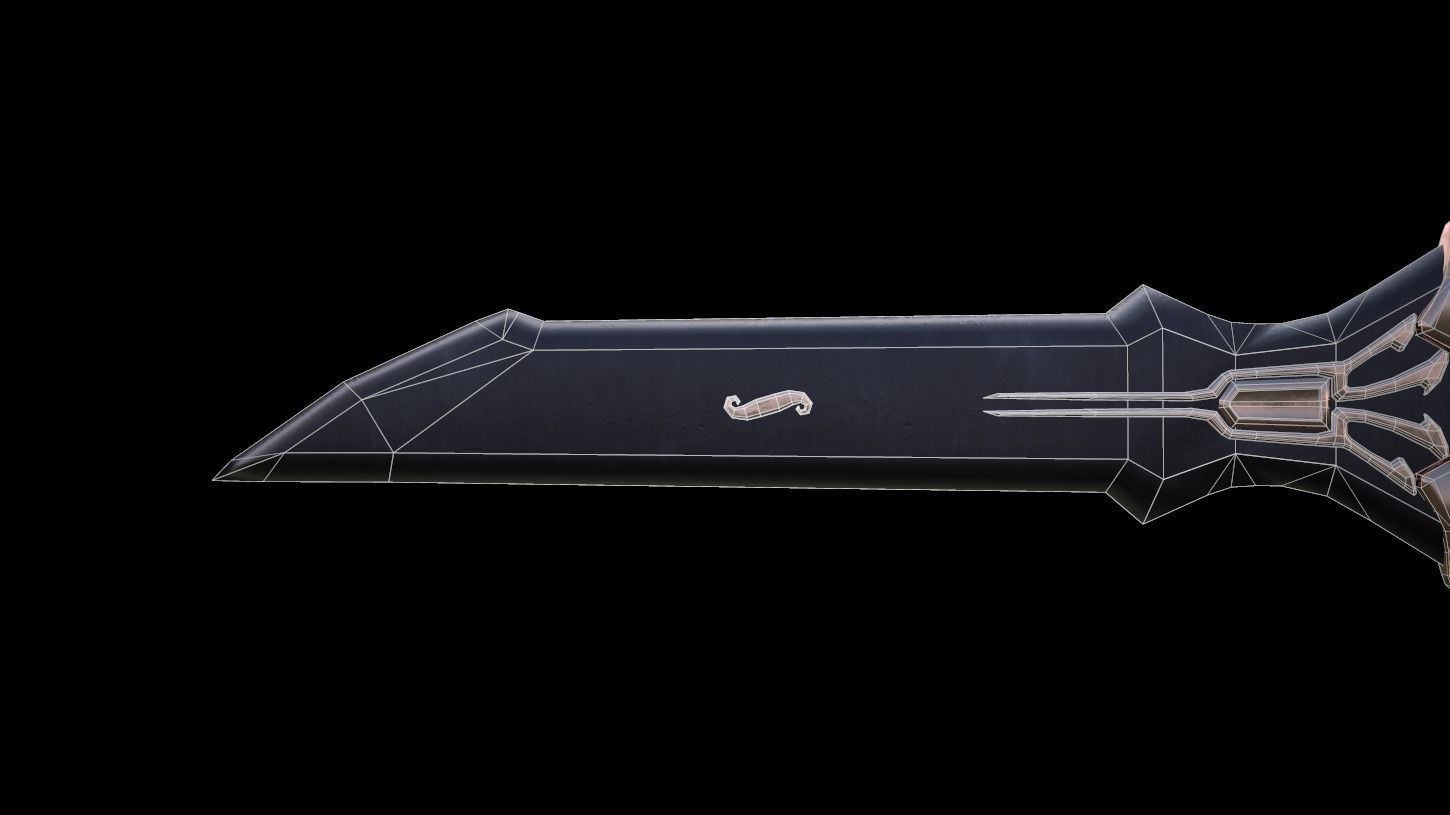 Great Sword - Unique material Low-poly 3D model_9