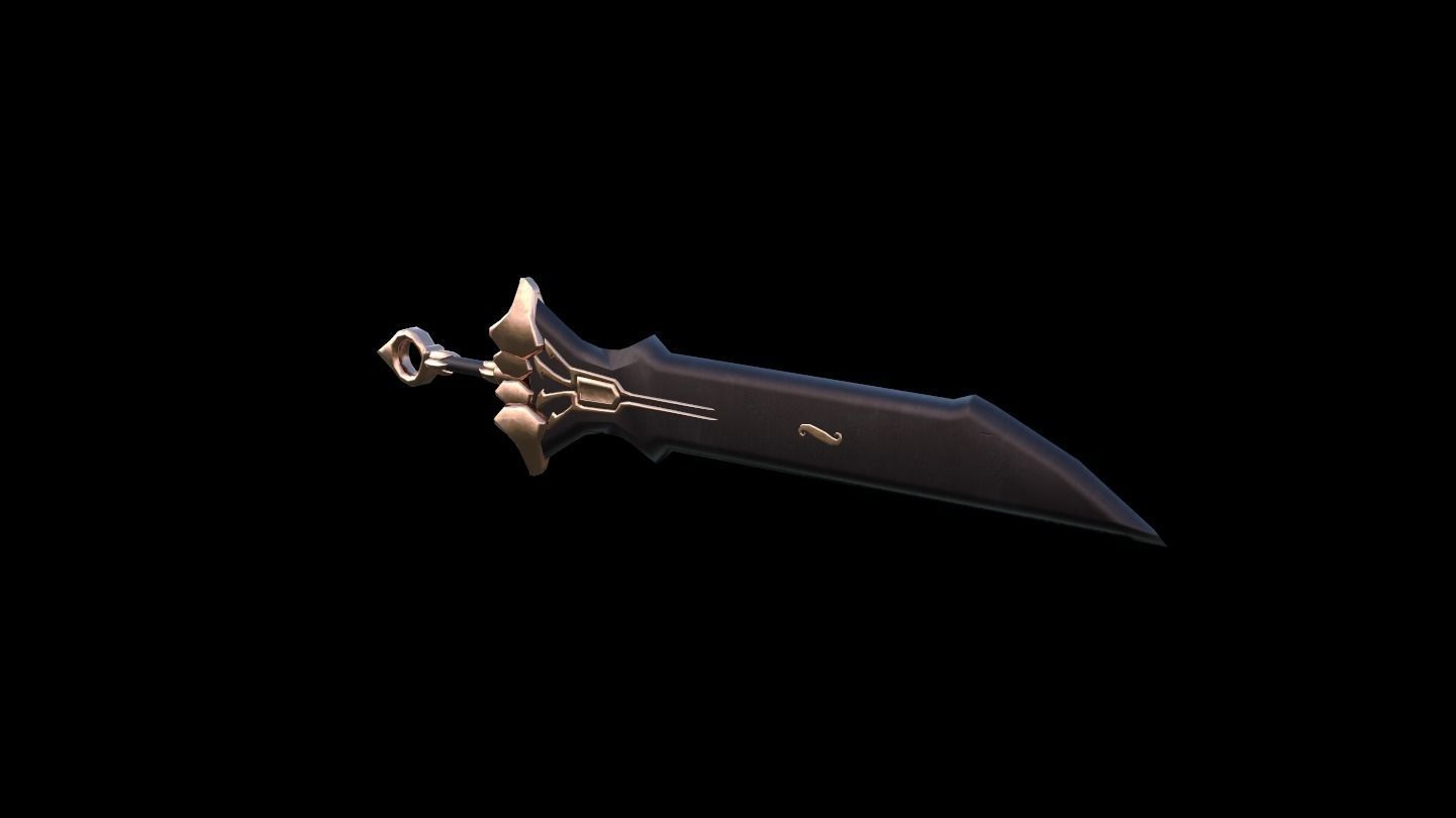 Great Sword - Unique material Low-poly 3D model_4