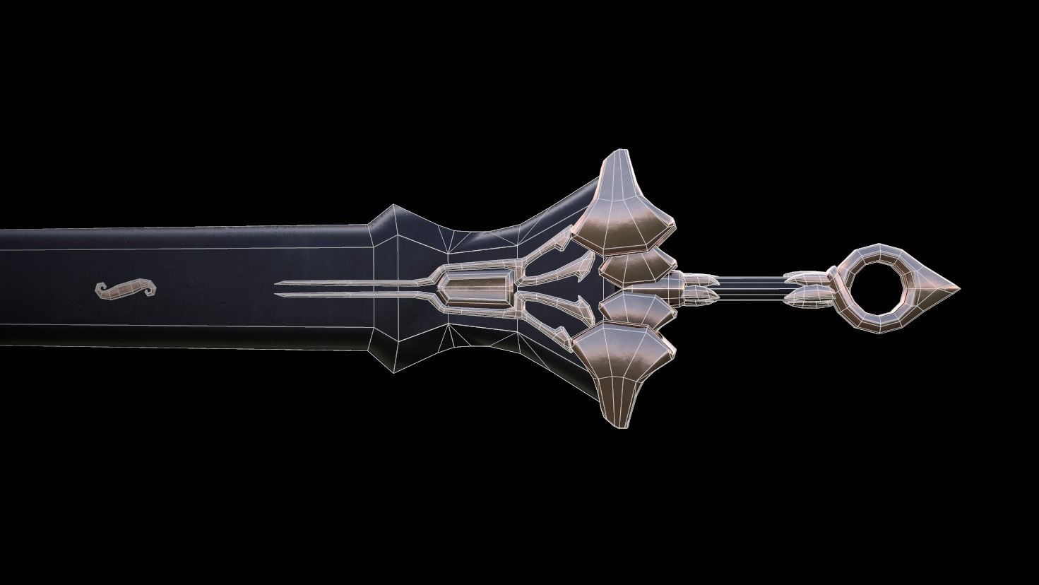 Great Sword - Unique material Low-poly 3D model_8