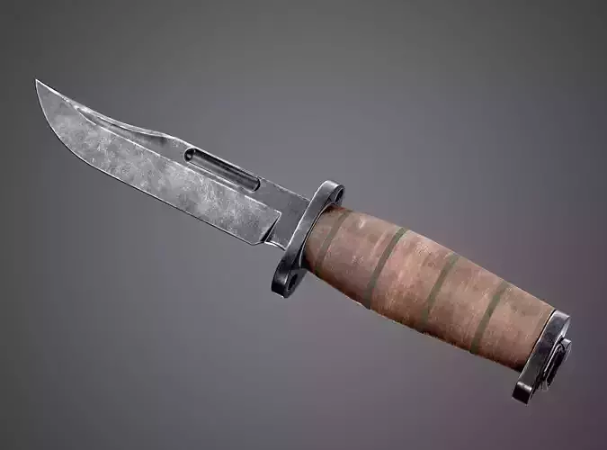 Ka-Bar K1 Tactical Knife AAA PBR Game Ready Melee Asset Low-poly 3D model