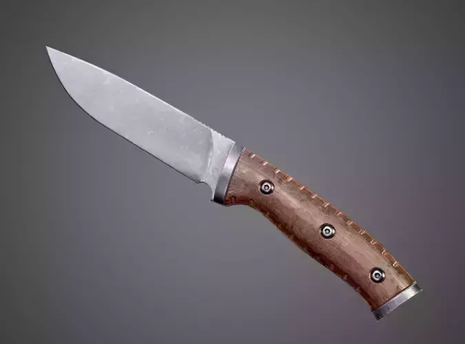 Buck Selkirk Tactical Knife AAA PBR Game Ready Melee Asset Low-poly 3D model