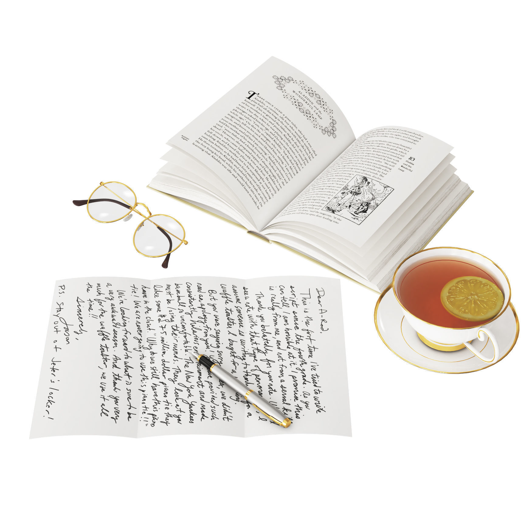 Book with letter 3D model_3