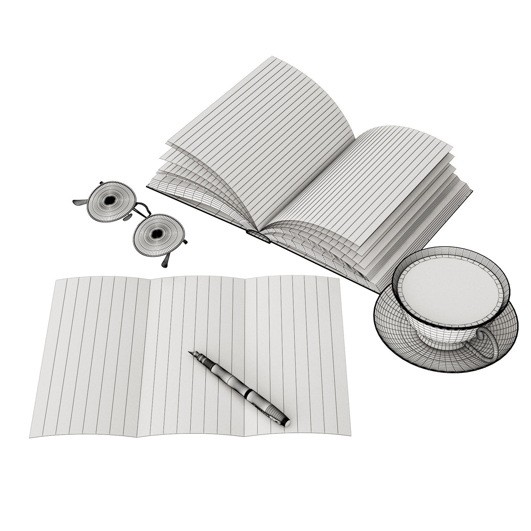 Book with letter 3D model_4