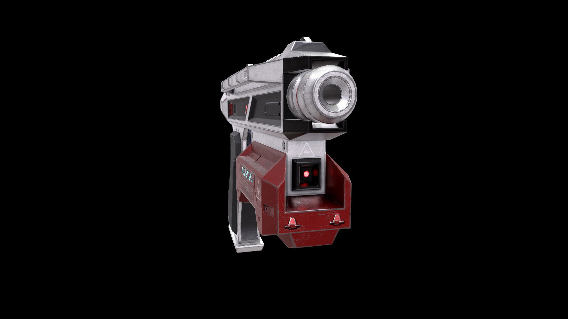 Scifi Pistol Magazine Bullets Triger Eject Button Included Low-poly 3D model_25