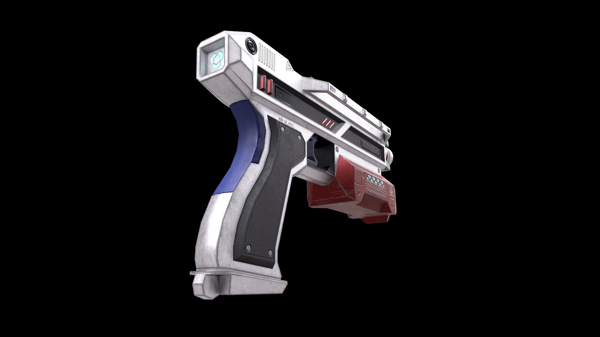 Scifi Pistol Magazine Bullets Triger Eject Button Included Low-poly 3D model_20
