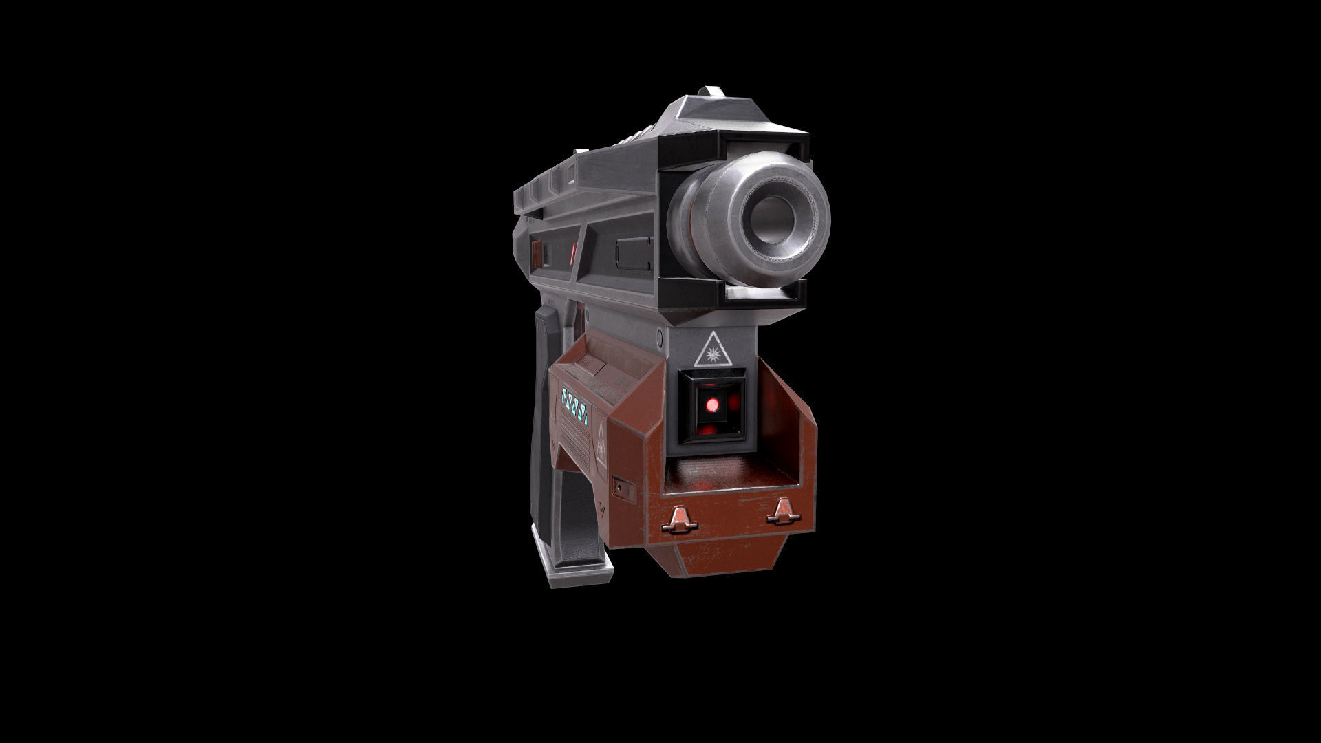 Scifi Pistol Magazine Bullets Triger Eject Button Included Low-poly 3D model_27