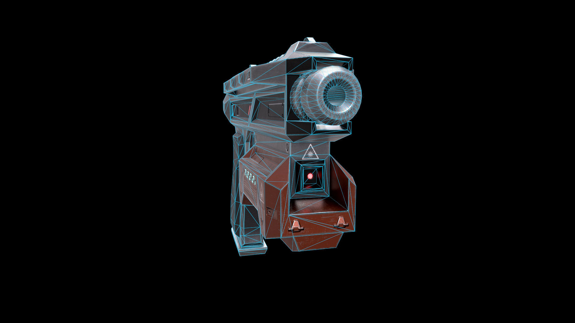 Scifi Pistol Magazine Bullets Triger Eject Button Included Low-poly 3D model_28