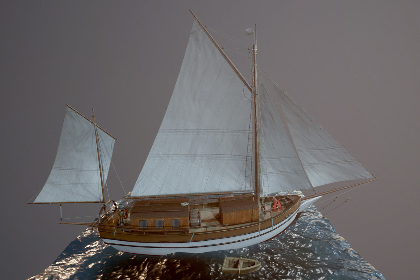Sailing vessel - Spray - GameReady Low-poly 3D model_7