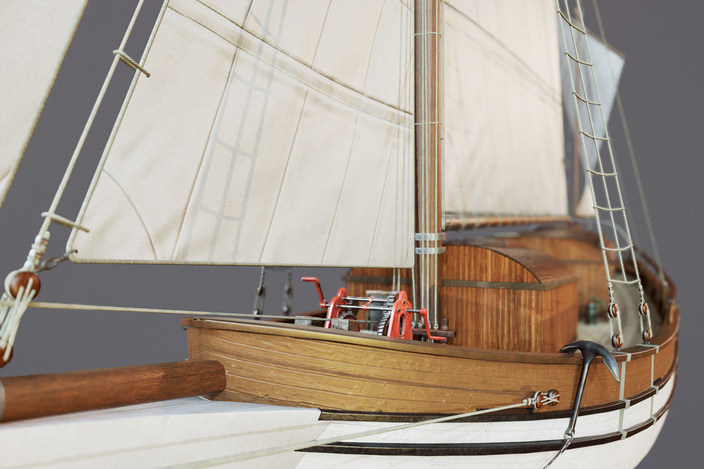 Sailing vessel - Spray - GameReady Low-poly 3D model_10