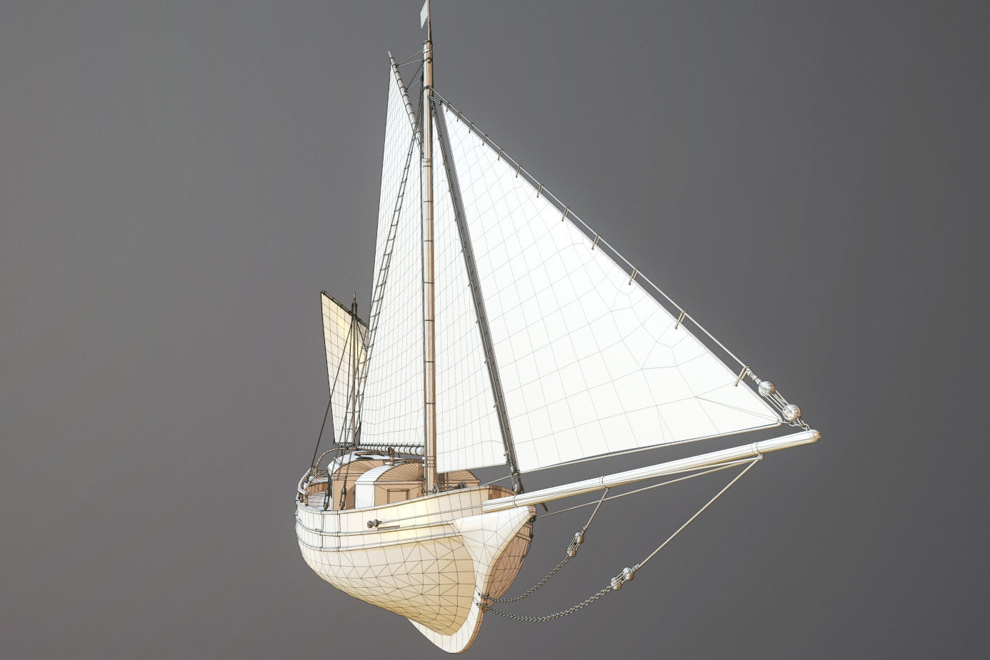 Sailing vessel - Spray - GameReady Low-poly 3D model_19