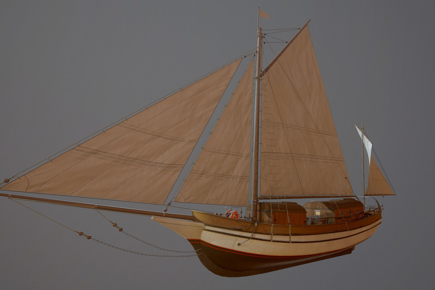 Sailing vessel - Spray - GameReady Low-poly 3D model_17