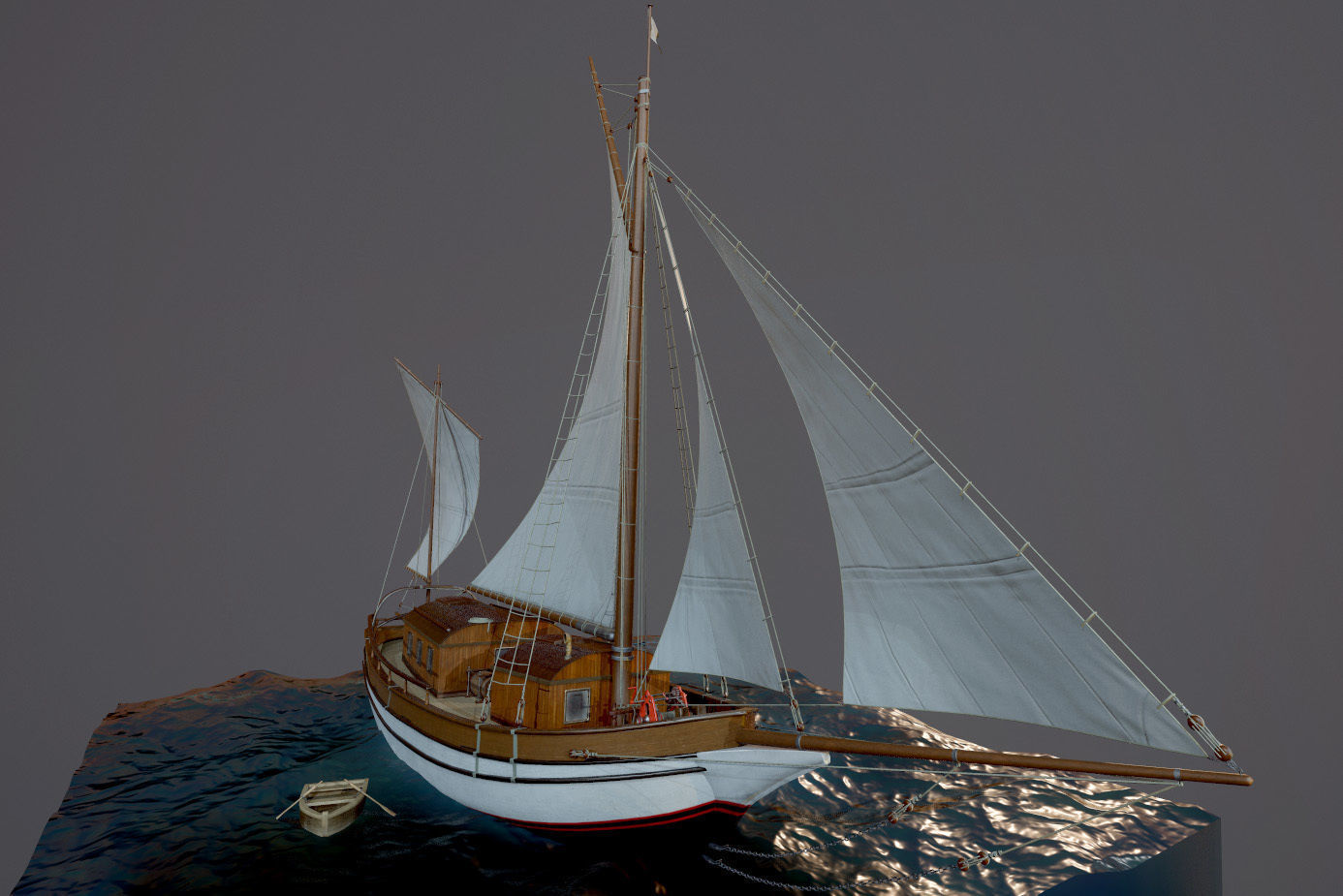 Sailing vessel - Spray - GameReady Low-poly 3D model_6