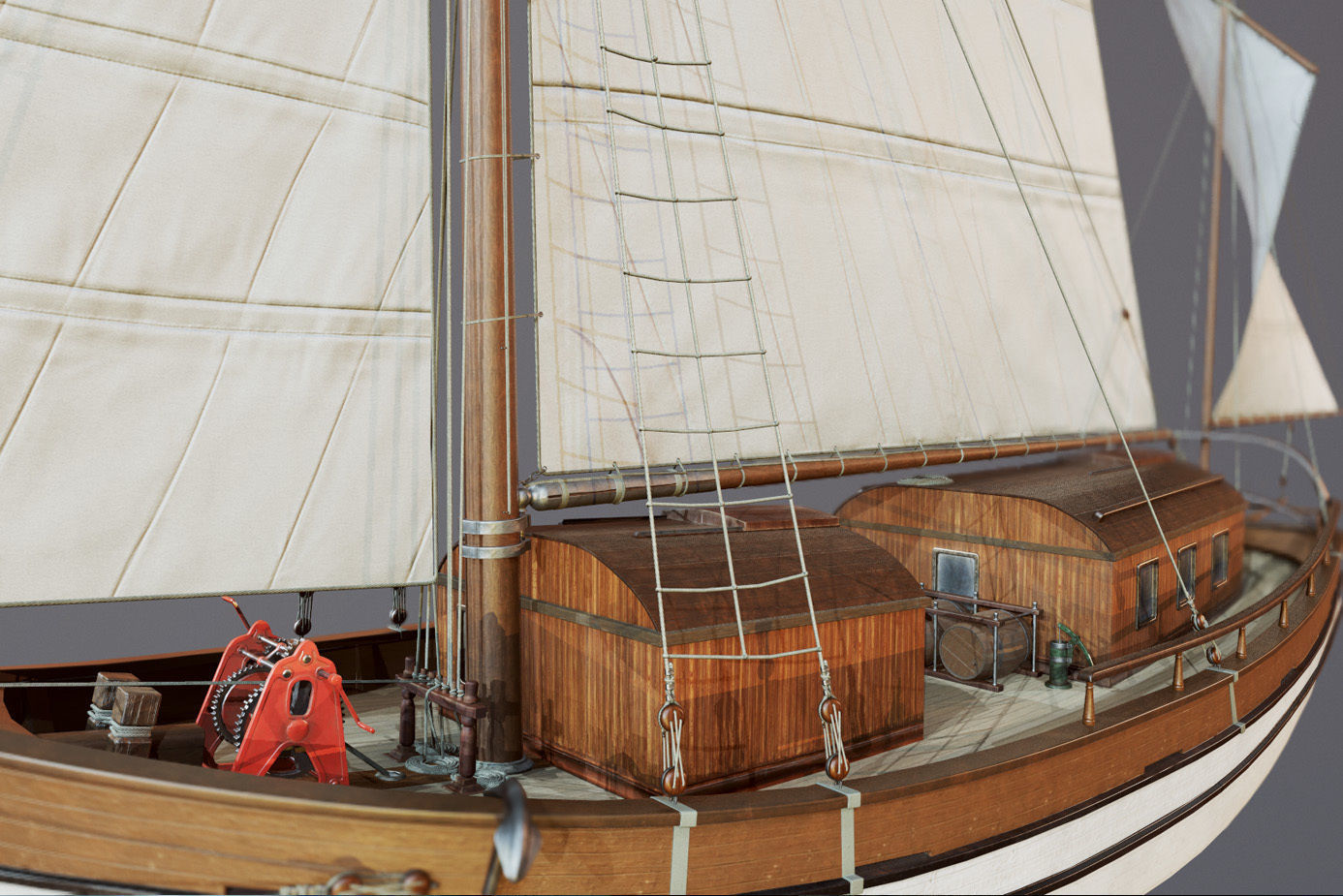 Sailing vessel - Spray - GameReady Low-poly 3D model_9