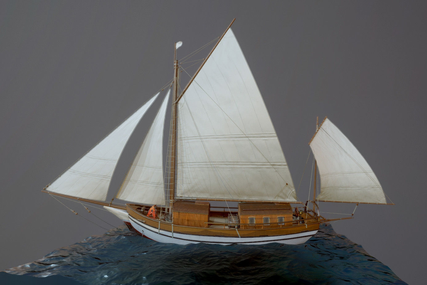 Sailing vessel - Spray - GameReady Low-poly 3D model_12