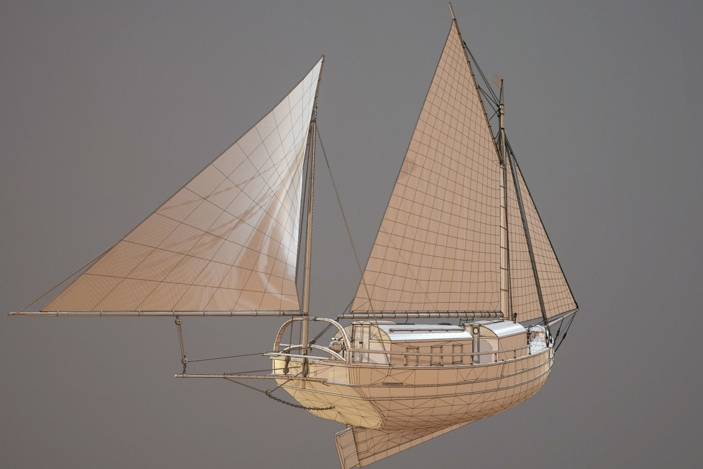 Sailing vessel - Spray - GameReady Low-poly 3D model_20