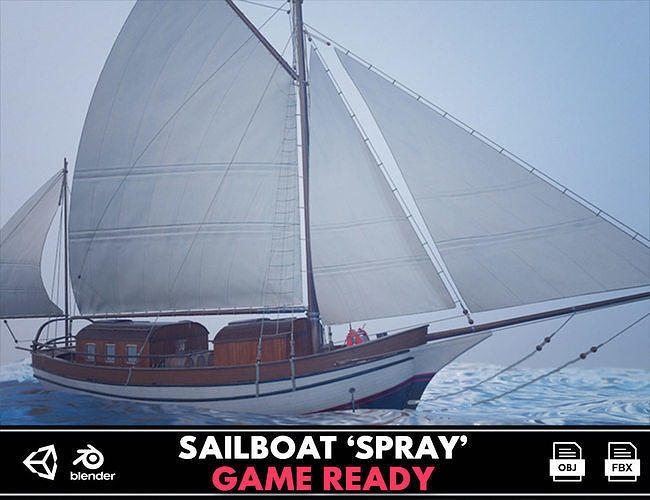 Sailing vessel - Spray - GameReady Low-poly 3D model