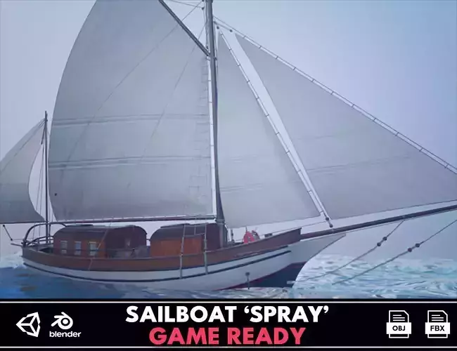 Sailing vessel - Spray - GameReady Low-poly 3D model