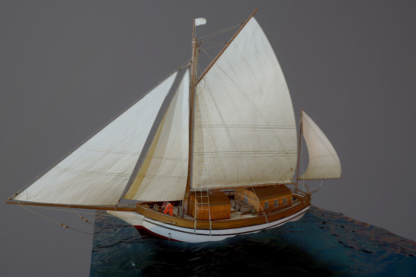 Sailing vessel - Spray - GameReady Low-poly 3D model_4