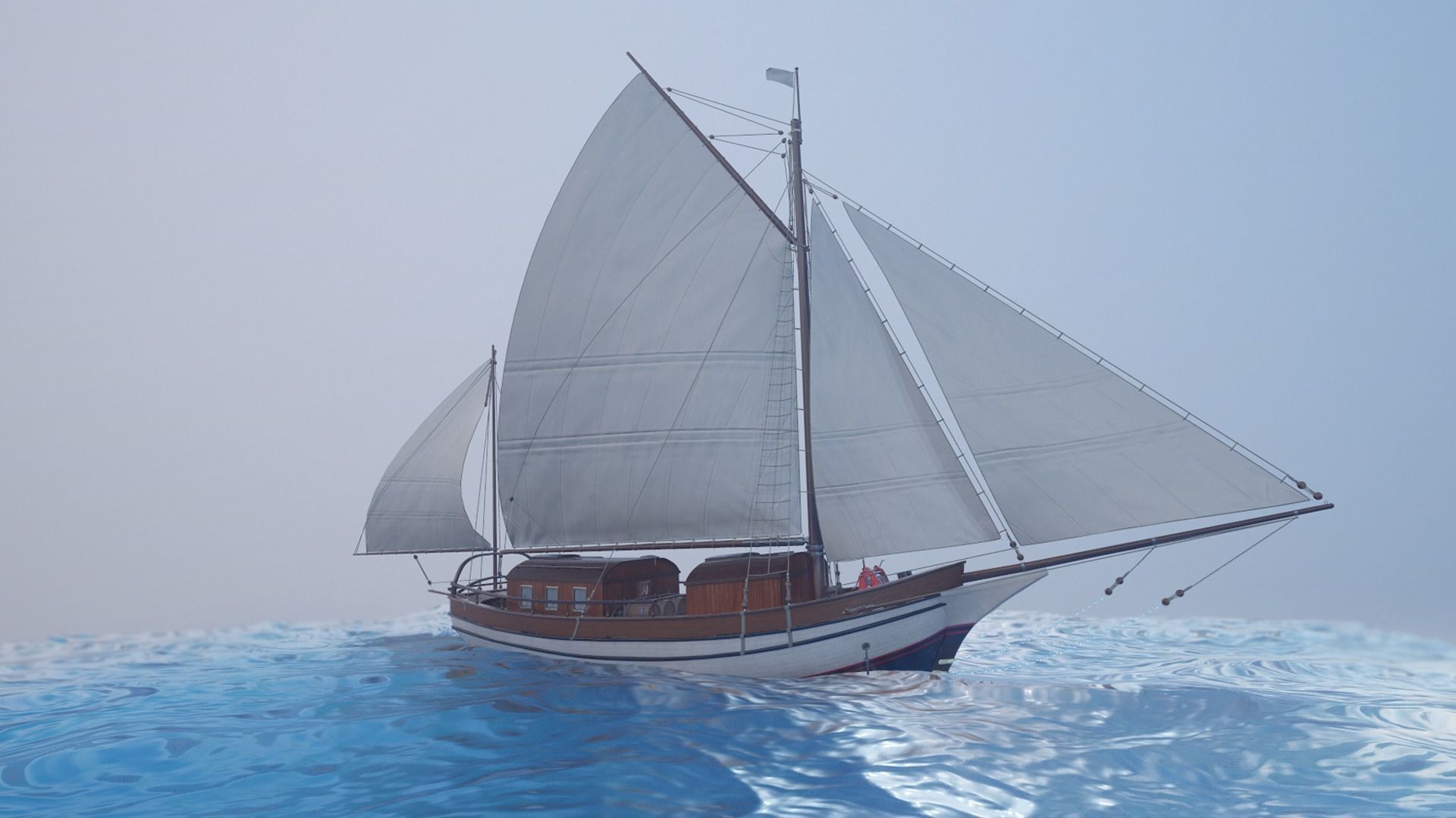 Sailing vessel - Spray - GameReady Low-poly 3D model_2
