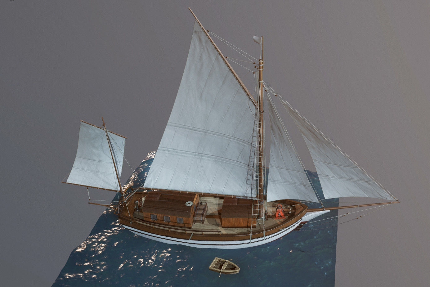 Sailing vessel - Spray - GameReady Low-poly 3D model_13