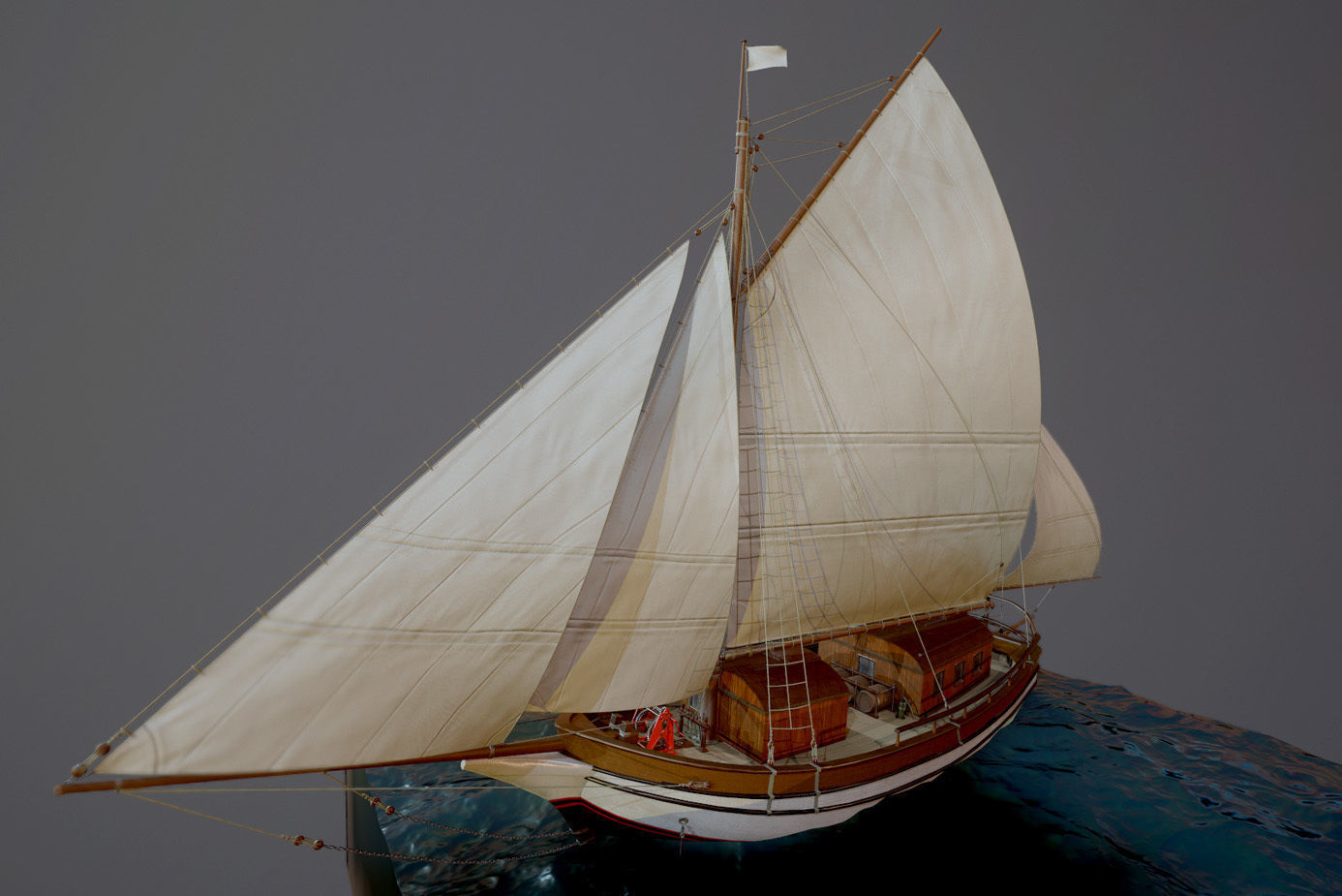 Sailing vessel - Spray - GameReady Low-poly 3D model_3
