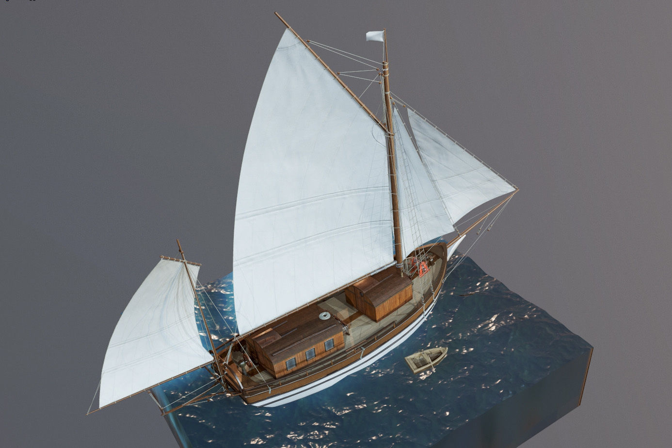 Sailing vessel - Spray - GameReady Low-poly 3D model_14