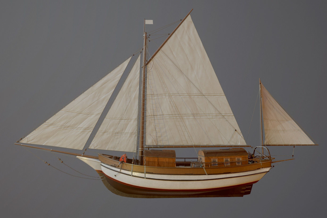 Sailing vessel - Spray - GameReady Low-poly 3D model_15