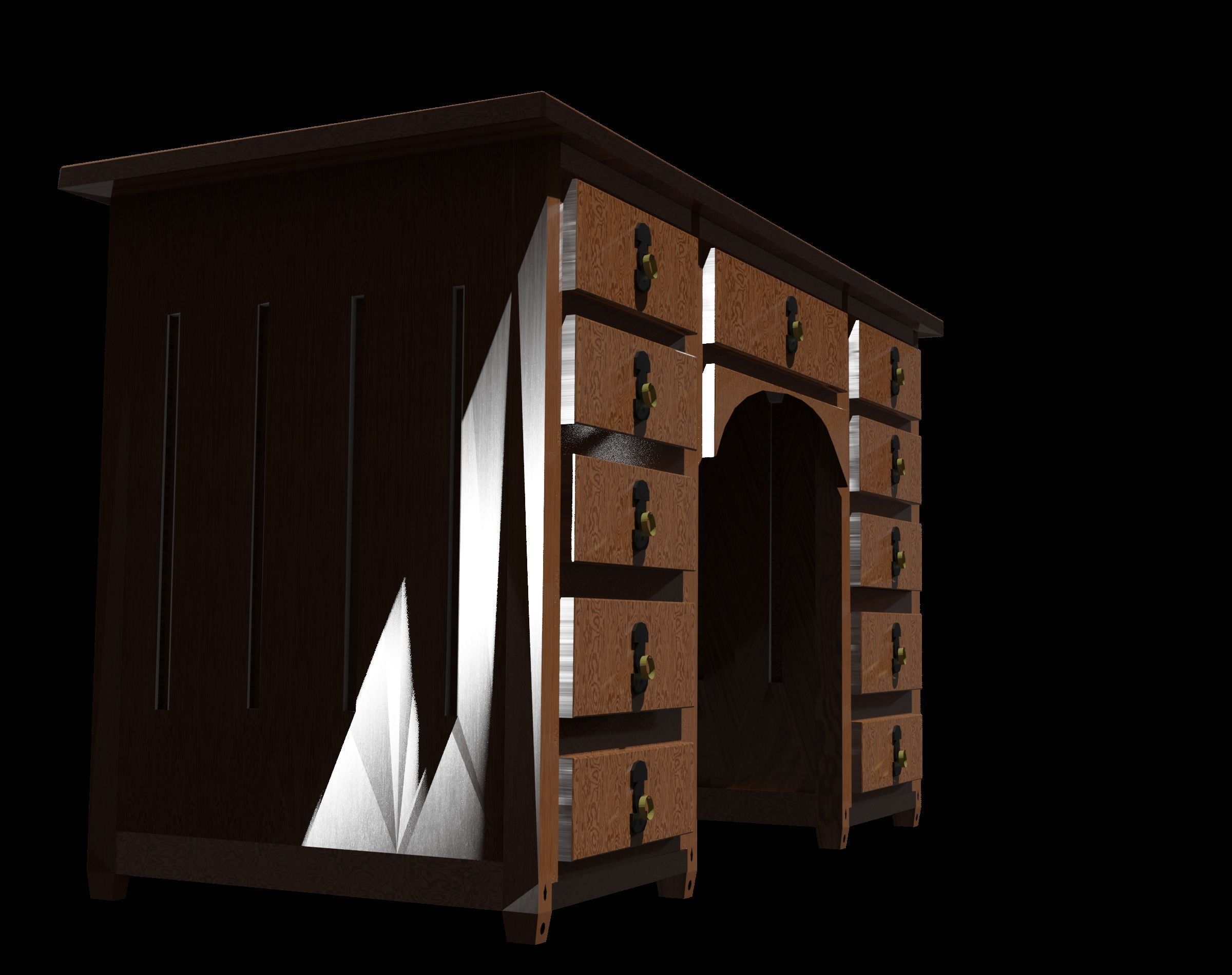 Vintage  Table 3D model_1