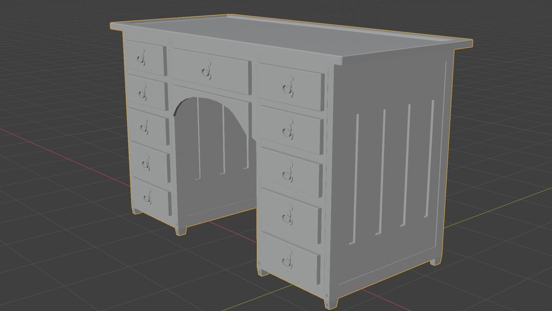 Vintage  Table 3D model_3