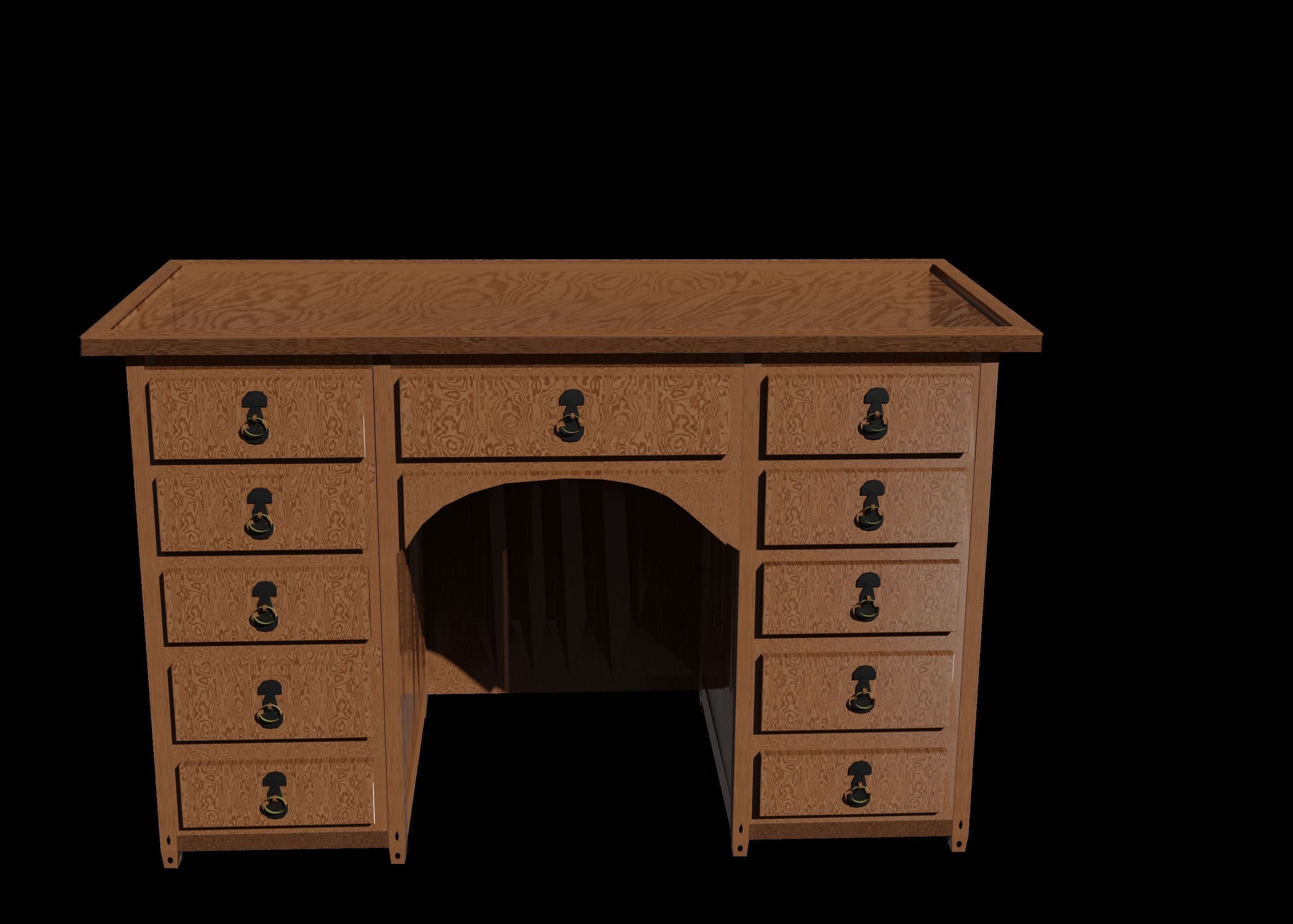 Vintage  Table 3D model_2
