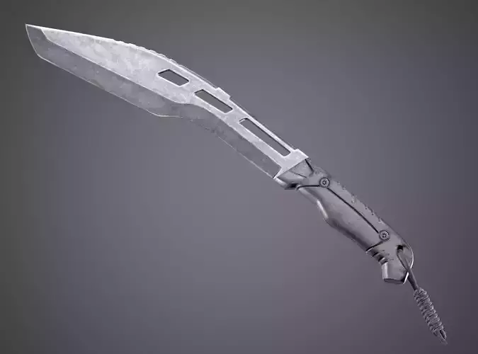 Kurki Tactical Machete RUI K25 AAA PBR Game Ready Melee Asset Low-poly 3D model