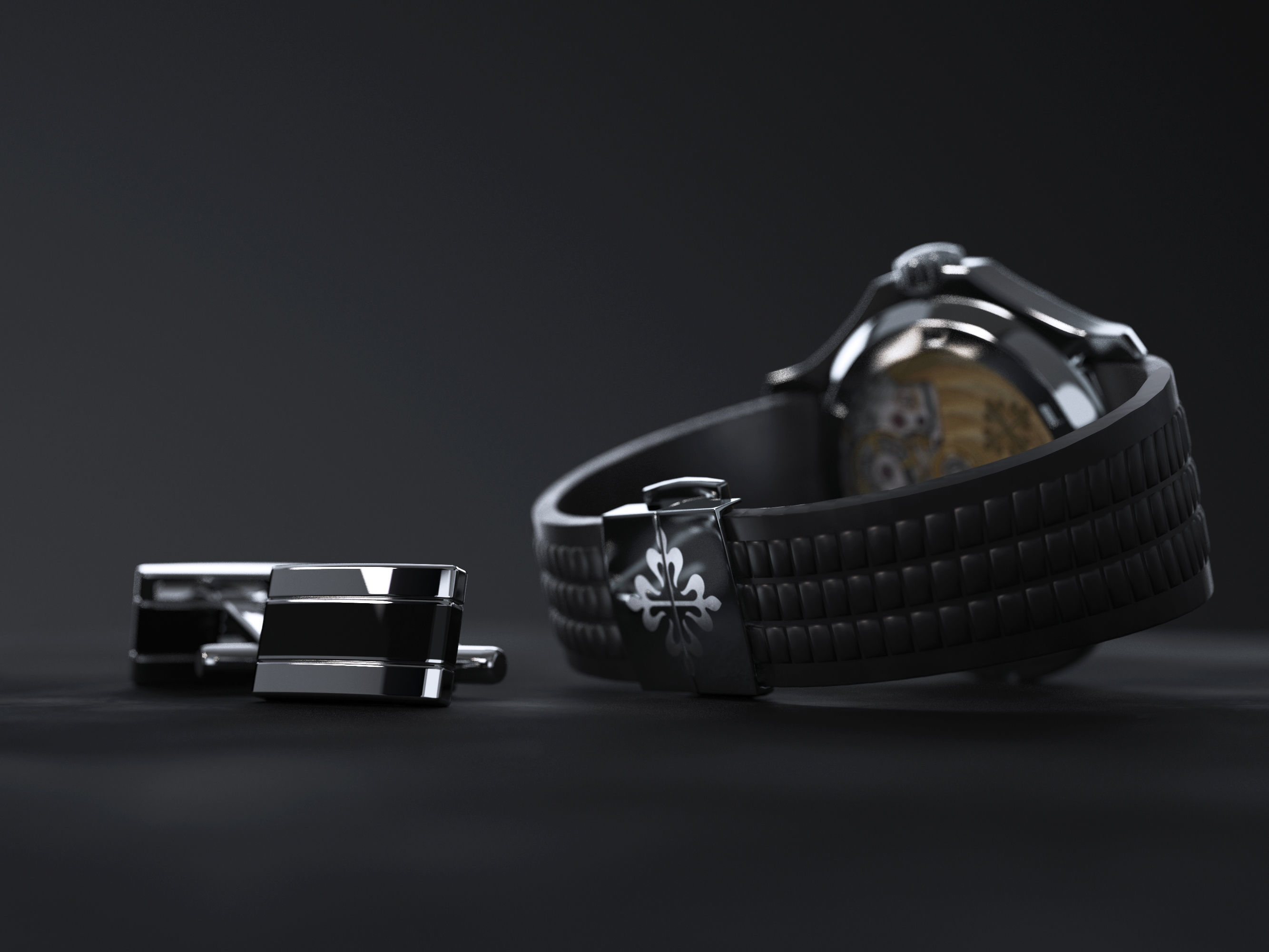 Patek Philippe Aquanaut  - PBR and Vray materials 3D model_2