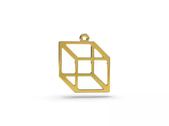Necker cube pendant