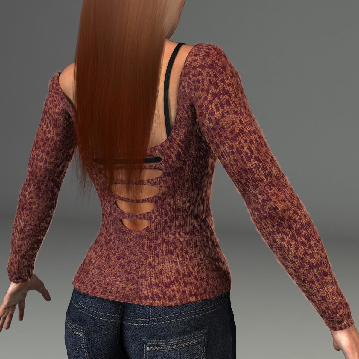 Karina Female Character Low-poly 3D model_15