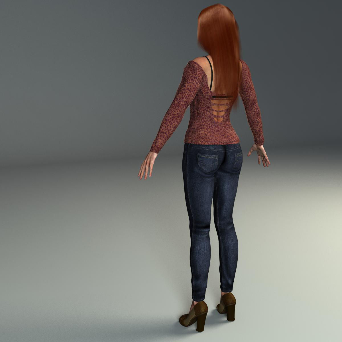 Karina Female Character Low-poly 3D model_5