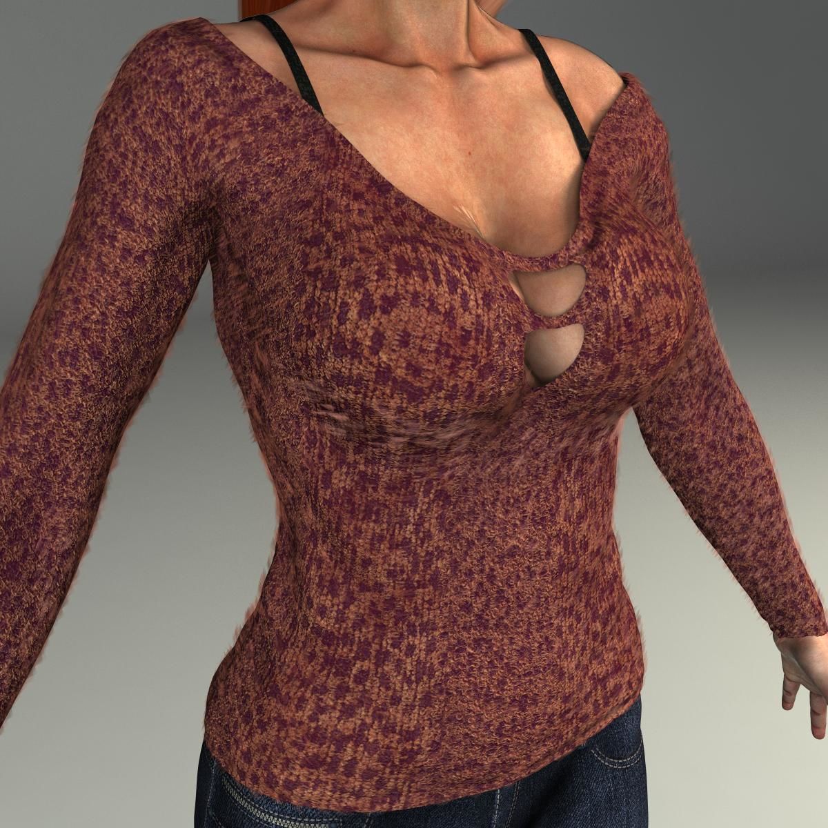 Karina Female Character Low-poly 3D model_16