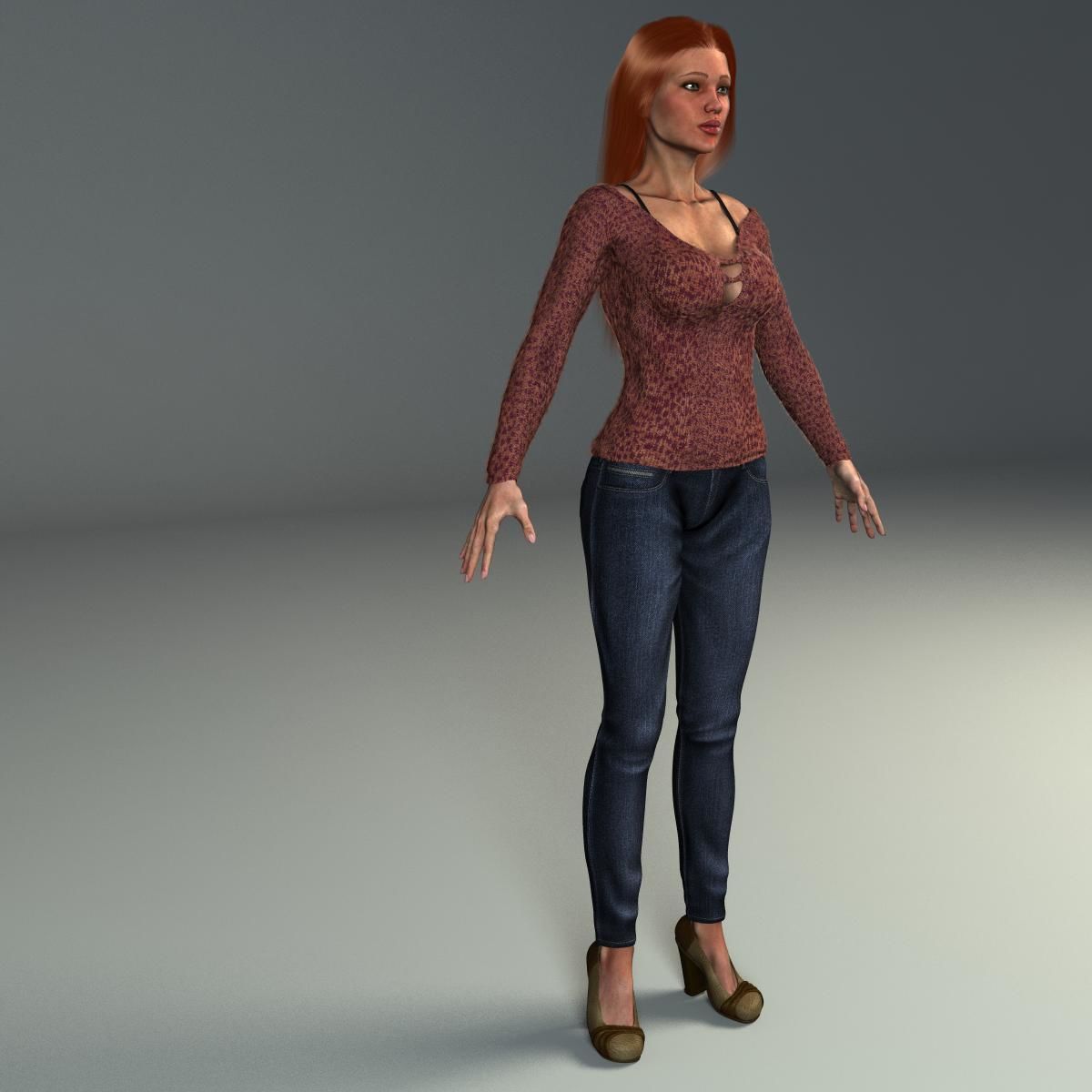 Karina Female Character Low-poly 3D model_4